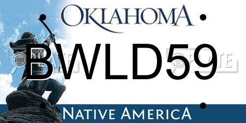 BWLD59 Oklahoma License Plate