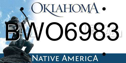 BWO6983 Oklahoma License Plate