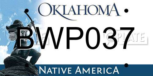 BWP037 Oklahoma License Plate