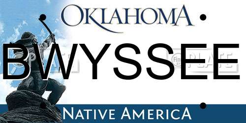 BWYSSEE Oklahoma License Plate