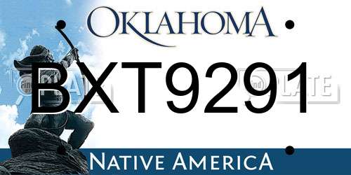 BXT9291 Oklahoma License Plate