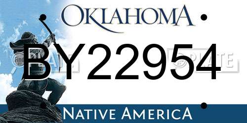 BY22954 Oklahoma License Plate