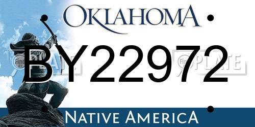 BY22972 Oklahoma License Plate