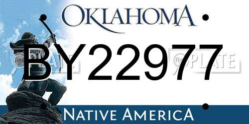 BY22977 Oklahoma License Plate
