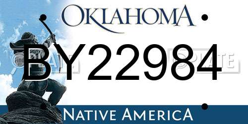 BY22984 Oklahoma License Plate