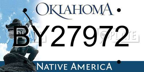 BY27972 Oklahoma License Plate