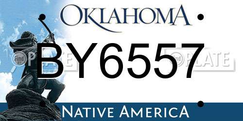 BY6557 Oklahoma License Plate