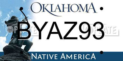 BYAZ93 Oklahoma License Plate