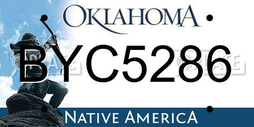 BYC5286 Oklahoma License Plate