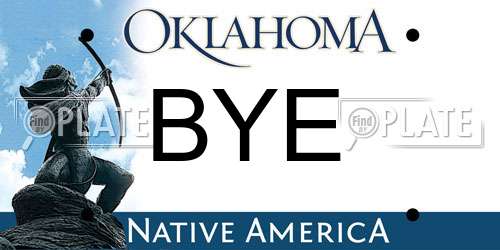 BYE Oklahoma License Plate