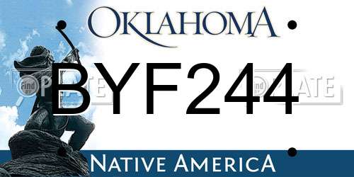 BYF244 Oklahoma License Plate