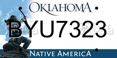 BYU7323 Oklahoma License Plate