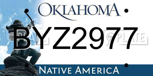 BYZ2977 Oklahoma License Plate