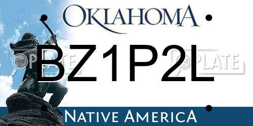 BZ1P2L Oklahoma License Plate
