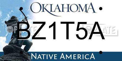 BZ1T5A Oklahoma License Plate