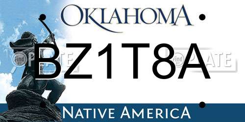 BZ1T8A Oklahoma License Plate