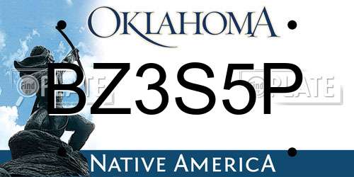 BZ3S5P Oklahoma License Plate