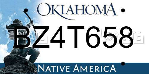 BZ4T658 Oklahoma License Plate