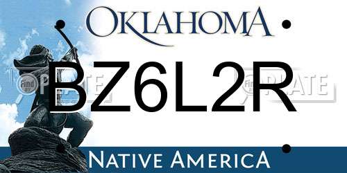 BZ6L2R Oklahoma License Plate