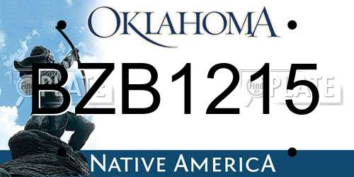 BZB1215 Oklahoma License Plate