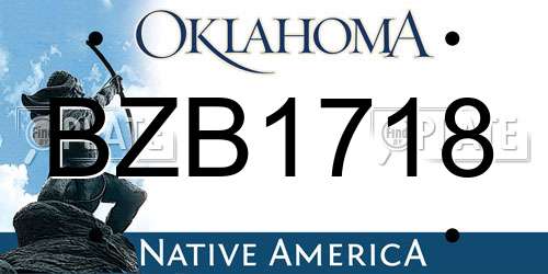 BZB1718 Oklahoma License Plate