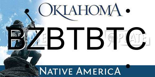 BZBTBTC Oklahoma License Plate