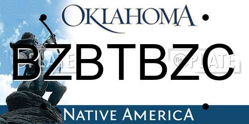 BZBTBZC Oklahoma License Plate