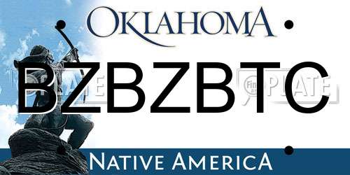 BZBZBTC Oklahoma License Plate