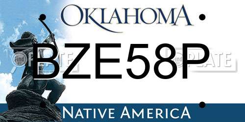 BZE58P Oklahoma License Plate