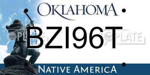 BZI96T Oklahoma License Plate