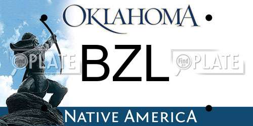 BZL Oklahoma License Plate