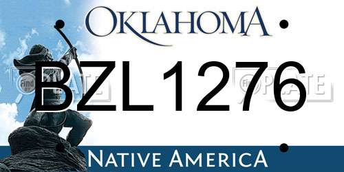 BZL1276 Oklahoma License Plate