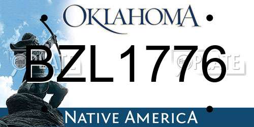 BZL1776 Oklahoma License Plate
