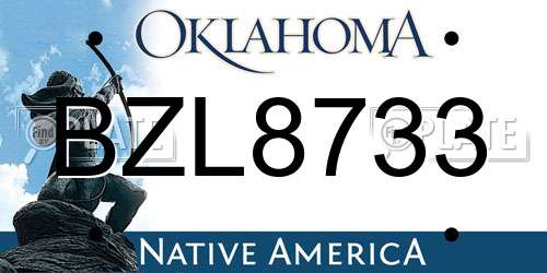 BZL8733 Oklahoma License Plate