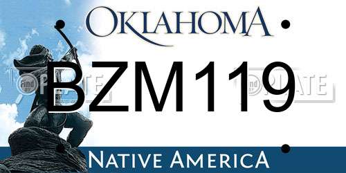 BZM119 Oklahoma License Plate