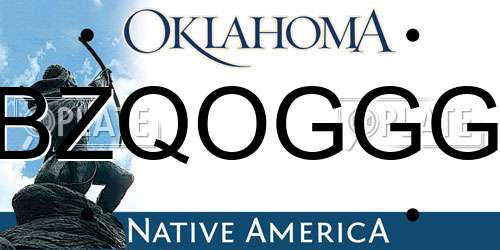 BZQOGGG Oklahoma License Plate