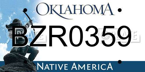 BZR0359 Oklahoma License Plate