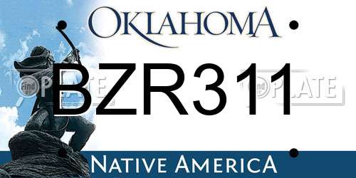 BZR311 Oklahoma License Plate