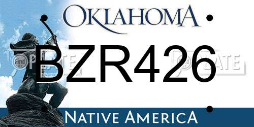 BZR426 Oklahoma License Plate