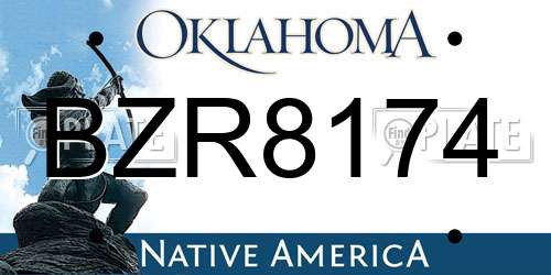 BZR8174 Oklahoma License Plate
