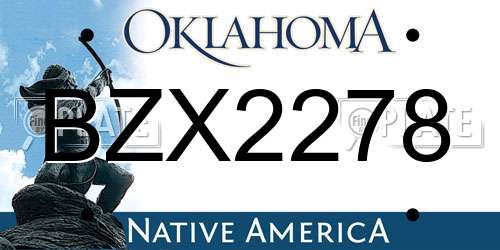BZX2278 Oklahoma License Plate