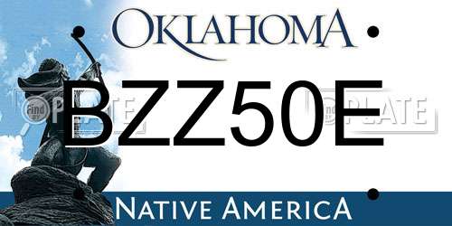 BZZ50E Oklahoma License Plate