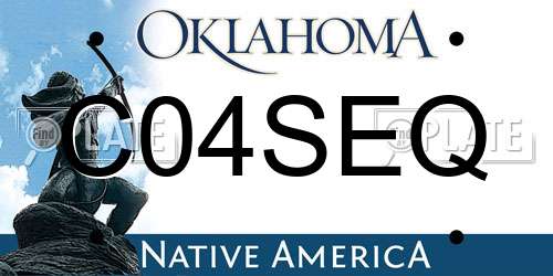 C04SEQ Oklahoma License Plate