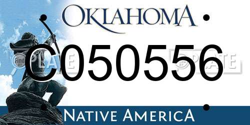C050556 Oklahoma License Plate