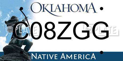 C08ZGG Oklahoma License Plate