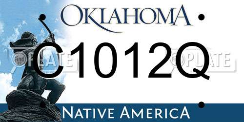 C1012Q Oklahoma License Plate