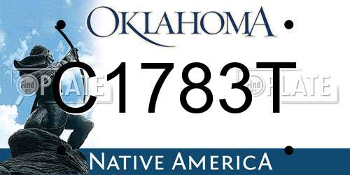 C1783T Oklahoma License Plate