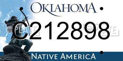 C212898 Oklahoma License Plate