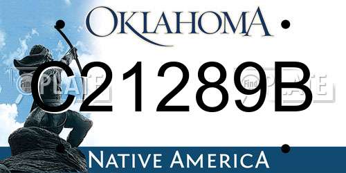C21289B Oklahoma License Plate