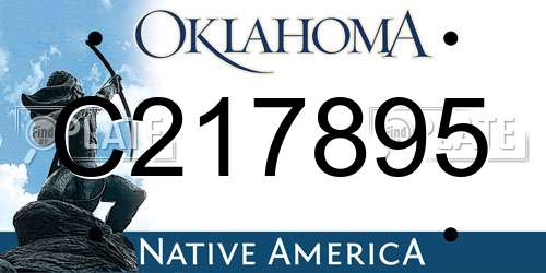 C217895 Oklahoma License Plate
